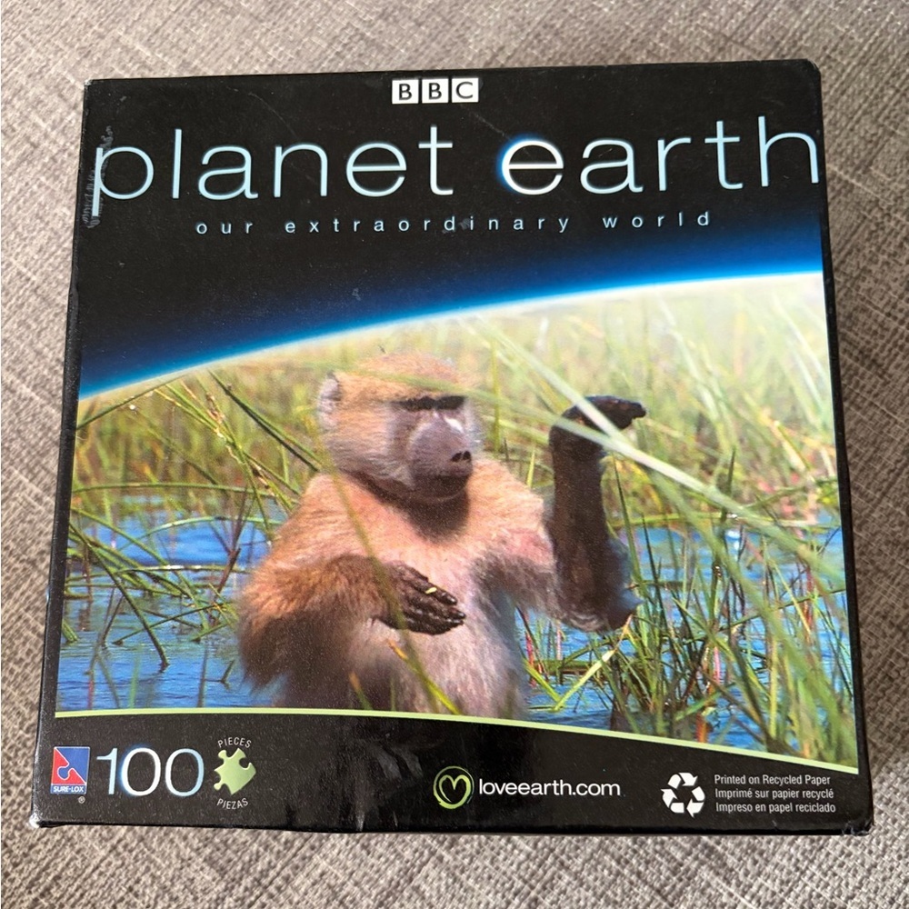 ❤️ BNIB Sealed 100 Pce Puzzle Planet Earth Featuring: Baboon, Botswana Africa
